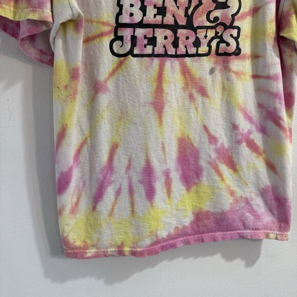 Vintage 90s Ben & Jerry's T-shirt M Tie Dye 100% Cotton Ice Cream Vermont - Picture 3 of 7
